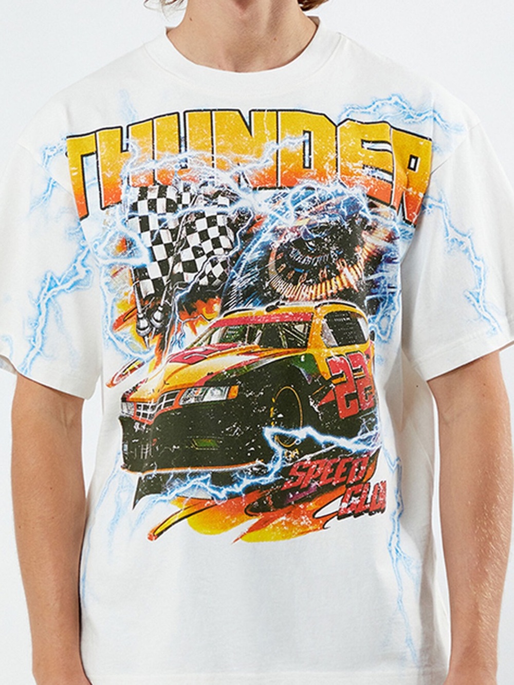 PacSun Thunder Racing graphic tee all-over print